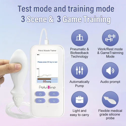 Vista 2 de Entrenador muscular pélvico para ejercitador de Kegel con sonda de sensor inflable que fortalece tu suelo pélvico