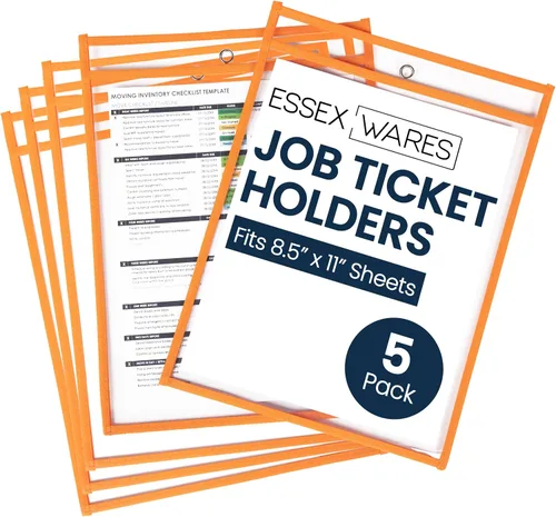 Vista 8 de Essex Wares - Paquete de 5, surtido, soportes para boletos de trabajo, 10 pulgadas de ancho x 13.5 pulgadas de alto - Soportes para boletos