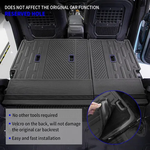 Vista 5 de Rongtaod Alfombrillas compatibles con Ford Bronco 2021-2025 2026 de 4 puertas, alfombrilla de carga, forro de carga, protector de asiento trasero