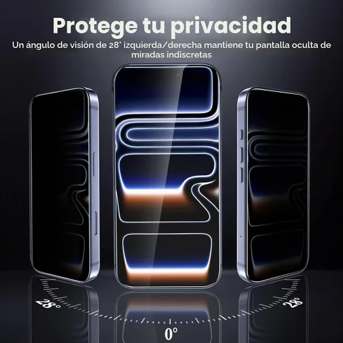 Vista 3 de [Paquete de 3+3] Protector de pantalla de privacidad para iPhone 17 Pro y protector de lente de cámara Transparente HD Vidrio templado 9H Negro