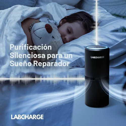 Vista 3 de LabCharge - Purificador de aire compacto – Cubre 250 pies cuadrados – Ideal para dormitorio o dormitorio – Filtro HEPA silencioso que captura