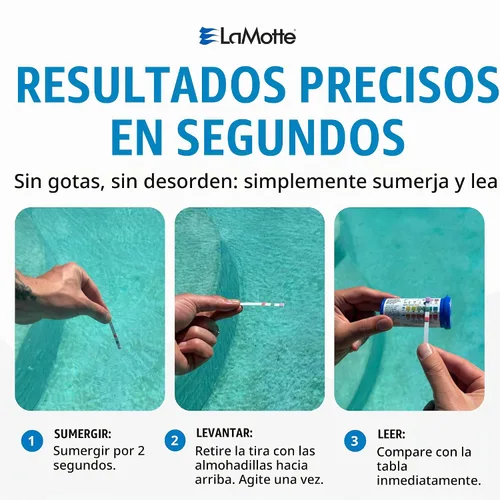 Vista 3 de Lamotte Insta Test 3 Tiras de prueba para piscina, 50 tiras