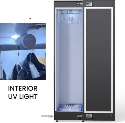 Vista 9 de Equator 7.6cf Secadora de Vapor Inteligente de Armario 4 Perchas Móviles Quick20 Refresh Sin Arrugas en Negro