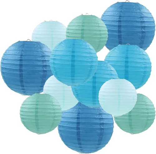 Vista 12 de 10 linternas de papel blanco para decoración de fiesta, 16 pulgadas, grandes, de papel redondo chino, para colgar, linternas gigantes