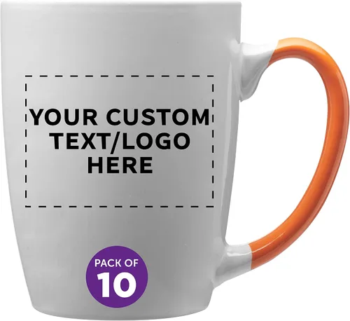 Vista 17 de DISCOUNT PROMOS Tazas de café personalizadas Java de dos tonos, 12 onzas, juego de 10/50/100 unidades personalizadas a granel para café, té