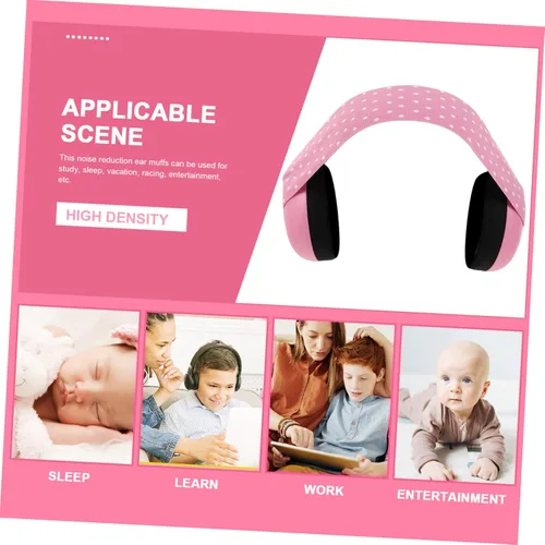 Vista 4 de TOYANDONA Orejeras ajustables con cancelación de ruido para niños y niñas, auriculares suaves y cómodos para recién nacidos para dormir, viajes