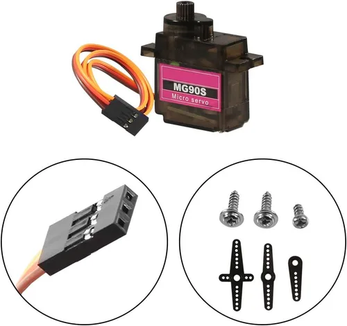 Vista 3 de 2 unids MG90S Micro Servo Motor 9G servo Geared Micro RC Servo Motor Smart Robot 180 grados Compatible con Raspberry Pi Project Car Helicopter