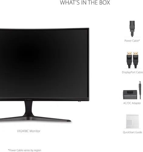Vista 7 de ViewSonic VX2418C Monitor curvo para juegos de 24 pulgadas, 1080p, 180Hz y 1 ms para un juego suave, tecnología FreeSync Premium y cuidado ocular