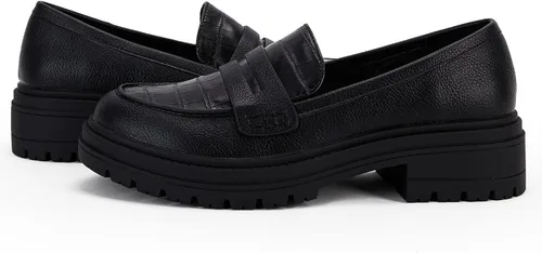 Vista 6 de Mocasines Penny de plataforma para mujer, cómodos zapatos de vestir de tacón grueso sin cordones