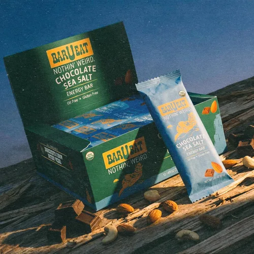 Vista 5 de BAR U EAT Barra energética sin gluten, alta fibra, ingredientes alimentarios reales, sin aceite, orgánico, sin azúcar artificial, aperitivos