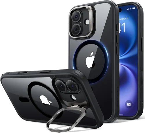 Vista 44 de ESR Funda para iPhone Air con soporte de almacenamiento, compatible con MagSafe, protección contra caídas de grado militar, funda magnética
