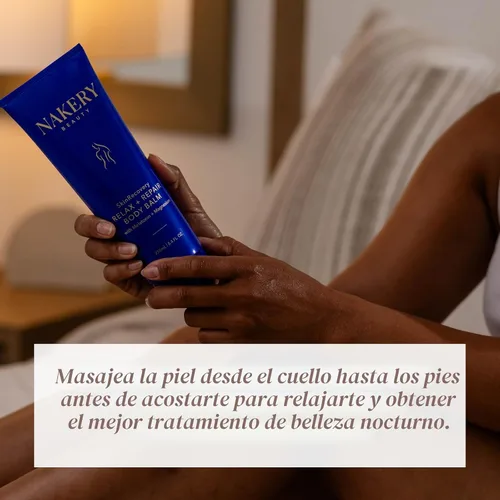 Vista 5 de Nakery Beauty SkinRecovery Relax + Repair - Bálsamo corporal, loción para dormir de melatonina de magnesio con retinol + SepiLift, crema reafirmante