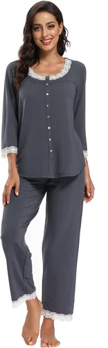 Vista 2 de IZZY TOBY - Pijama de forro polar cálido para mujer, conjunto de pijama de manga larga de invierno para mujer