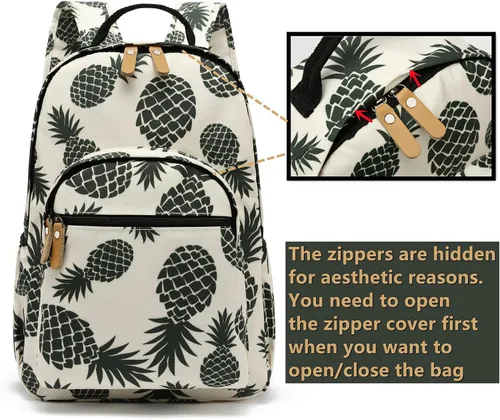 Vista 109 de Leaper Mochila para laptop para mujer: linda mochila floral para escuela, universidad, viajes, trabajo, mochila ligera para niños, Negro margarita