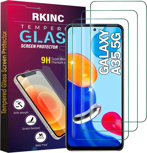 Vista 12 de RKINC Protector de pantalla [paquete de 4] para Samsung Galaxy A12 / Galaxy A02S / A12 Nacho, protector de pantalla de vidrio templado, 0.013 in