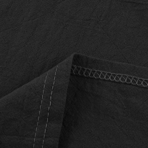 Vista 5 de Traje de lino de algodón liso para mujer, cuello redondo, manga corta, mameluco de piernas anchas, conjunto de pantalones