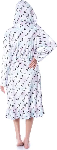 Vista 4 de INTIMO Friends TV Show Logo - Bata de baño de felpa con capucha para mujer, Multi