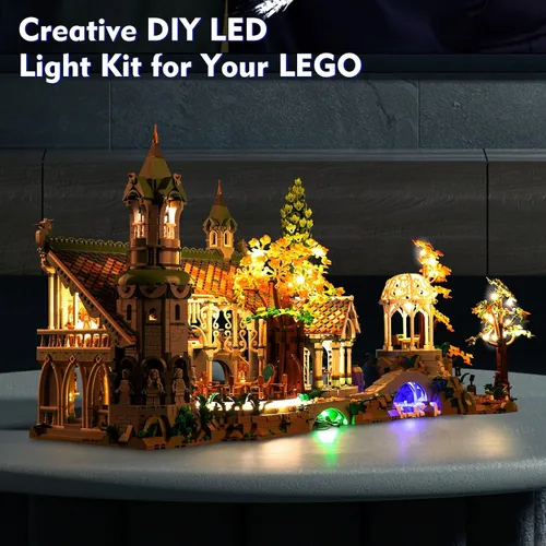 Vista 6 de LocoLee Kit de luces LED compatible con Lego Rivendell, accesorios de iluminación de bricolaje compatibles con Lego 10316 para ventiladores
