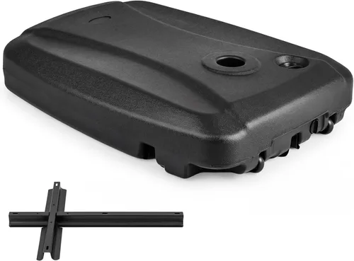 Vista 13 de Tangkula Base universal de sombrilla compensada, base resistente rellena de agua y arena con base cruzada y ruedas, soporte de paraguas con ruedas