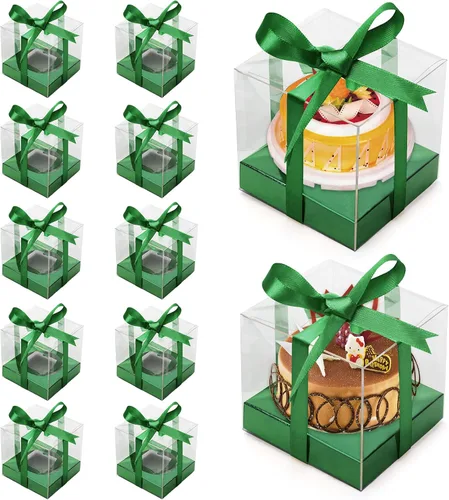 Vista 17 de 12 cajas transparentes para cupcakes de 3.5 pulgadas (negro)