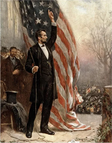 Vista 9 de Abraham Abe Lincoln - Póster artístico de la bandera estadounidense, regalo patriótico de 8 x 10 pulgadas para hombres, republicanos, conservadores