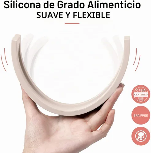 Vista 2 de MCGMITT Juguete apilable de arcoíris, apilador de arcoíris de silicona para niños pequeños, bloques de anidación Montessori, juego de juguetes a Rosa