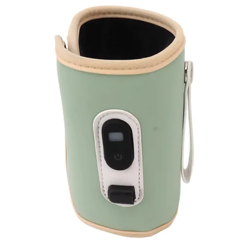 Vista 4 de Calentador de biberones USB, portátil, 5 velocidades, ajustable, para leche materna (verde)