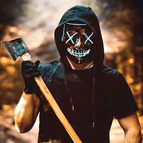 Vista 8 de Máscara de Purga LED de Halloween con luz para Halloween, para fiestas de festivales, disfraz de adultos, hombres, mujeres y niños, 3 modos de vida