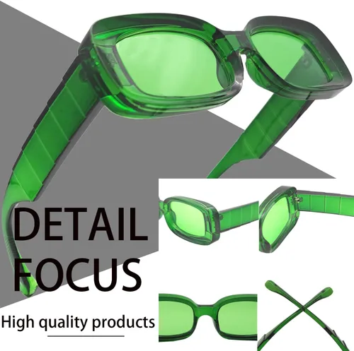 Vista 6 de Mriendao Y2K - Lentes de sol rectangulares de moda para mujeres y hombres, estilo retro de los años 90, color rojo, rosa, verde, montura cuadrada