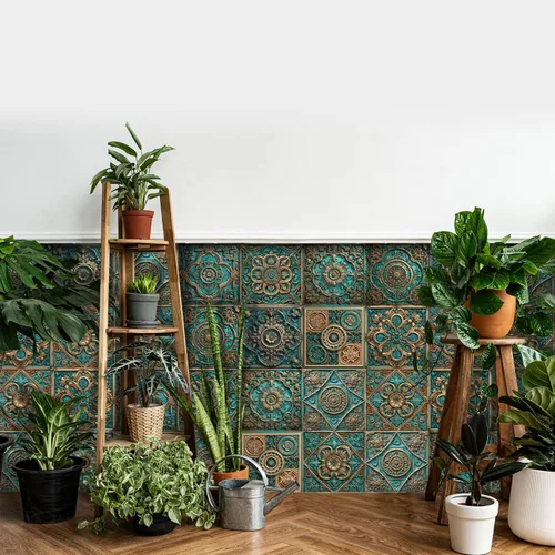 Vista 59 de Alwayspon Adhesivo para azulejos de pared moriscos para despegar y pegar, calcomanías de vinilo autoadhesivas para azulejos de cocina y baño, 4 x 4