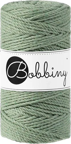Vista 19 de Bobbiny Cordón de macramé regular de 0.118 in y 3 capas (aguamarina), 108yds/330 pies (100% algodón reciclado)
