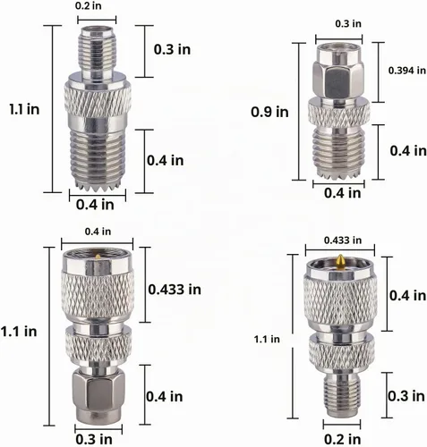 Vista 2 de onelinkmore SMA to Mini-UHF Adapter Kit 4-Type Macho/Hembra
