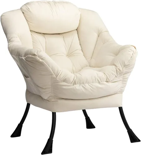 Vista 40 de HollyHOME Silla perezosa con otomana plegable, sillón cómodo y reposapiés plegable, sofá de ocio silla de lectura y reposapiés para sala de estar