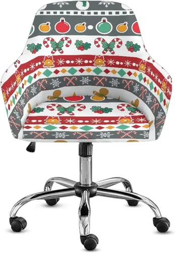 Vista 18 de Funda de asiento para silla de oficina, diseño de muñeco de nieve, con reposabrazos, reutilizable, moderna, con parte inferior elástica, fácil