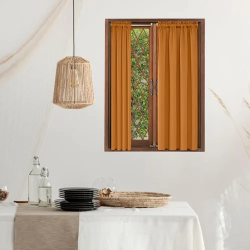 Vista 8 de Amazing Drapery Hardware Varillas de Cortina Giratorias Blancas para Marco con Extremos de Latón, Juego de 2 (Herrajes Incluidos) - Longitud
