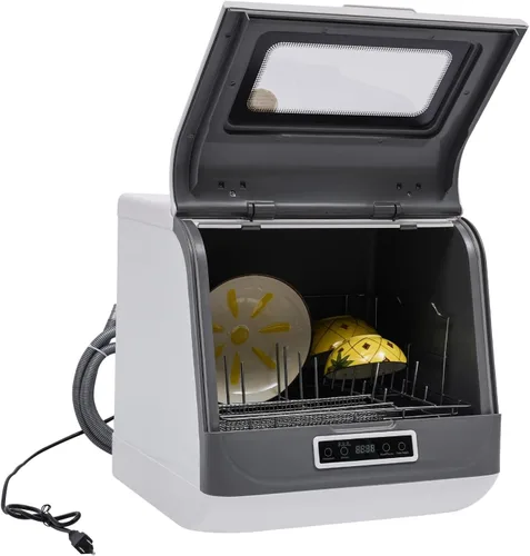 Vista 5 de Lavavajillas de encimera, lavavajillas compactos de encimera de 800 W, mini lavavajillas portátil automático con múltiples programas de lavado