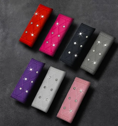 Vista 5 de Paquete de 4 fundas brillantes para manija de puerta de seguridad para automóviles, con cristales brillantes, almohadillas protectoras para manija