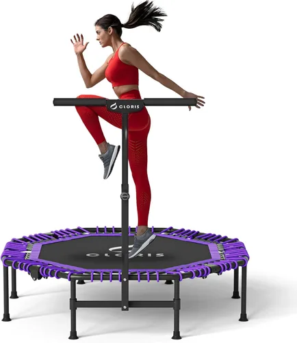 Vista 9 de CLORIS 38in/48in Folding Trampoline - Max Load 220lbs / 450lbs Trampoline Rebounder Trampoline with Adjustable Foam Handle, with safty Padded Cover