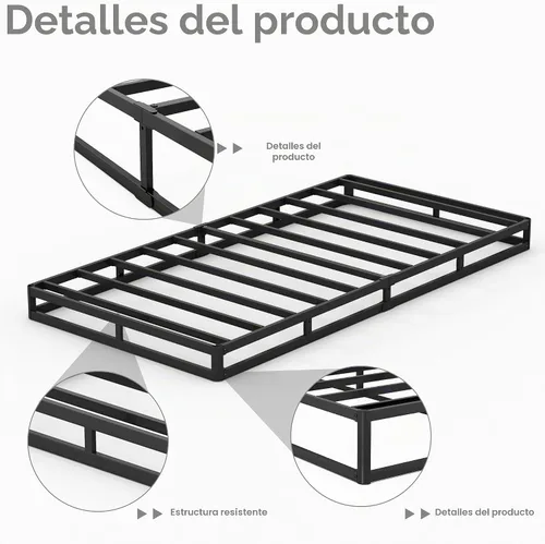 Vista 3 de Base de cama con somier AROMUSTIME de 3 pulgadas tamaño individual
