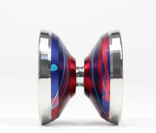 Vista 3 de Eihwaz - Yoyó - Bi-Metal - William Chow Signature YoYo (azul/rojo Splash con anillo plateado)