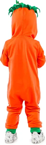 Vista 2 de Tipsy Elves Lindo pijama de calabaza naranja con capucha para vestir y fotos familiares para bebés y niños pequeños talla unisex
