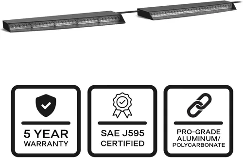 Vista 2 de SpeedTech Lights Raptor Elite TIR - Barra de luz LED estroboscópica para parabrisas superior, con soporte y caja de control, color ámbar/ámbar