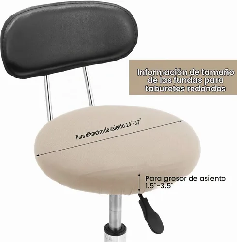 Vista 2 de Tatuo Fundas de asiento de taburete de bar redondas, fundas de cojín lavables, fundas elásticas para sillas de bar para sillas de 14 a 17 pulgadas