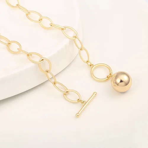 Vista 6 de Aobei Pearl Collar chapado en oro de 18 quilates con dije de cruz de corazón, corazón, estrella, león, mal de ojo, amor, medallón, clip de papel