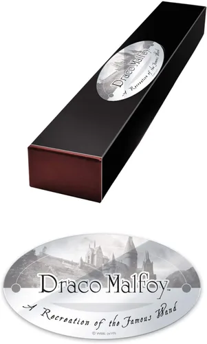 Vista 5 de The Noble Collection - Varita de personaje Draco Malfoy - Varita del mundo mágico de 16 pulgadas (15.7 in) con etiqueta de nombre - Juego