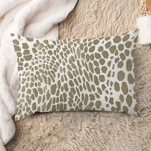 Vista 43 de ArogGeld Funda de cojín lumbar con estampado de leopardo y guepardo negro, funda de almohada para sofá, con manchas de animales marrones y negros