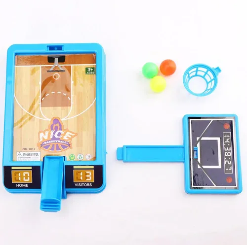 Vista 3 de Paquete de 2 juguetes de baloncesto, juego de tiro de baloncesto de mesa para niños y adultos, juegos de escritorio para la oficina para adultos