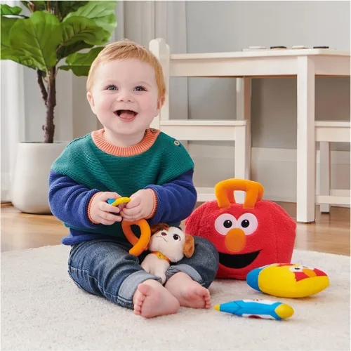 Vista 2 de GUND Sesame Street - Juego de chequeo oficial de Furry Friends Forever Elmo & Tango, juego sensorial de felpa prémium para edades de 1 año