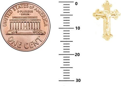 Vista 4 de Ritastephens Collar de cruz de Virgen María con cuentas de rosario italiano de plata de ley u oro de 0.118 in