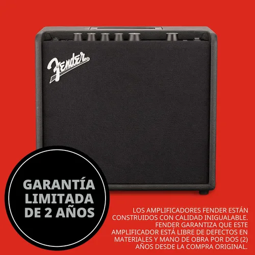 Vista 7 de Fender Mustang LT25 Amplificador de guitarra, amplificador combinado de 25 W, con 2 años de garantía, 30 efectos preestablecidos con interfaz